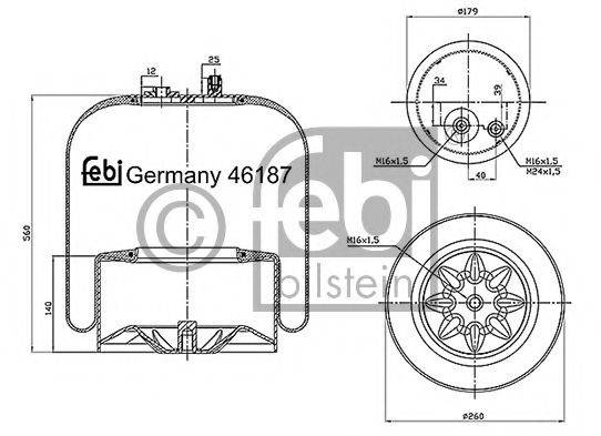 FEBI BILSTEIN 46187 Кожух пневматичної ресори