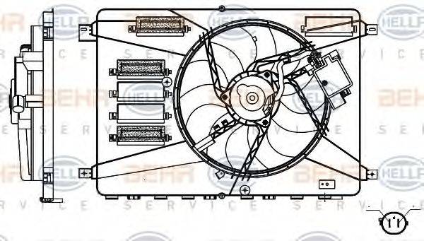 BEHR HELLA SERVICE 8EW351000371 Вентилятор, охолодження двигуна