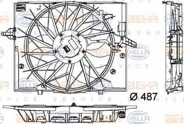 BEHR HELLA SERVICE 8EW351034271 Вентилятор, охолодження двигуна