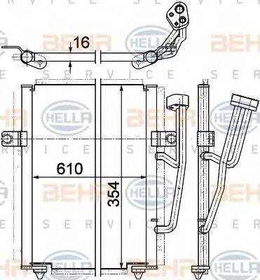 BEHR HELLA SERVICE 8FC351036671 Конденсатор, кондиціонер