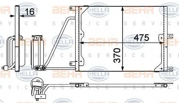 BEHR HELLA SERVICE 8FC351037631 Конденсатор, кондиціонер