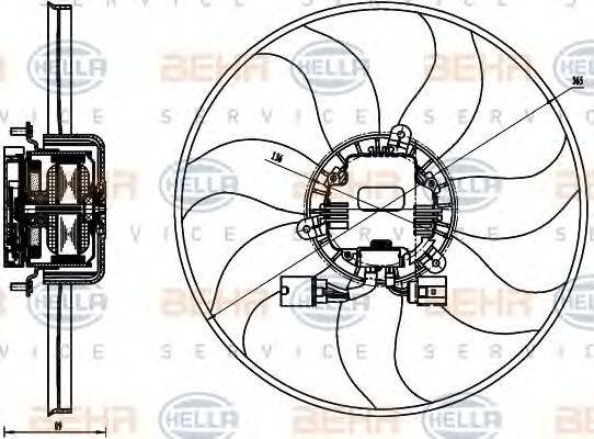 BEHR HELLA SERVICE 8EW351040071 Вентилятор, охолодження двигуна