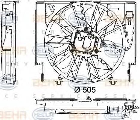 BEHR HELLA SERVICE 8EW351040421 Вентилятор, охолодження двигуна