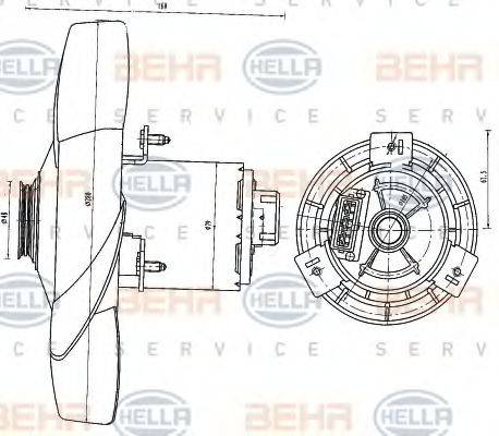 BEHR HELLA SERVICE 8EW351041191 Вентилятор, охолодження двигуна