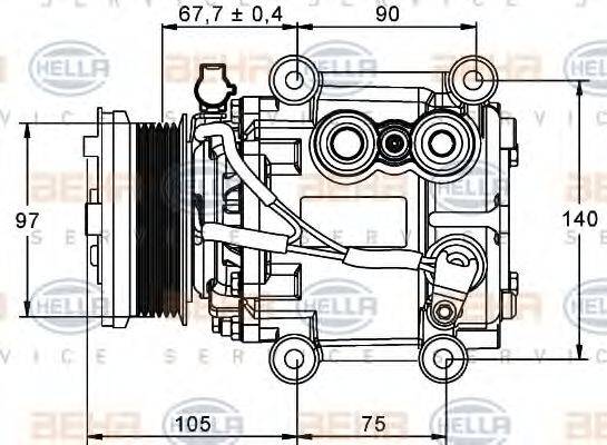 BEHR HELLA SERVICE 8FK351113221 Компресор, кондиціонер