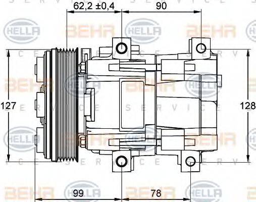 BEHR HELLA SERVICE 8FK351113231 Компресор, кондиціонер