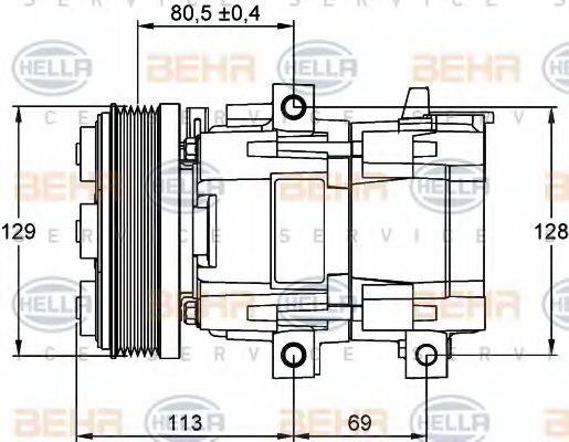 BEHR HELLA SERVICE 8FK351113241 Компресор, кондиціонер