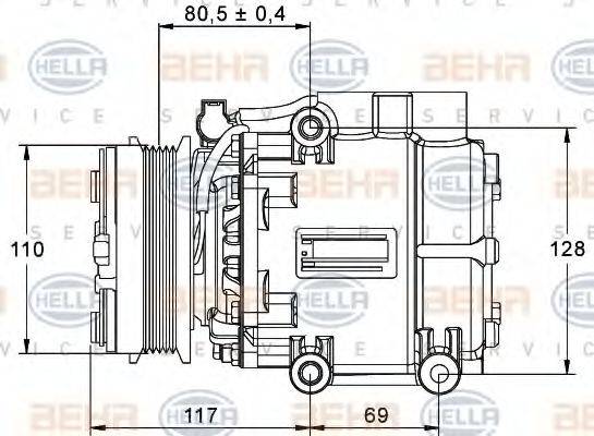 BEHR HELLA SERVICE 8FK351113411 Компресор, кондиціонер