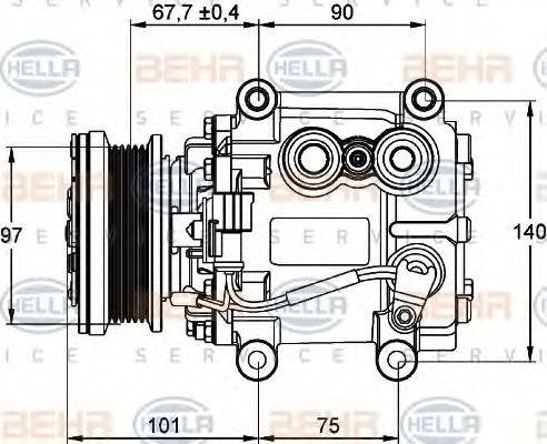 BEHR HELLA SERVICE 8FK351134221 Компресор, кондиціонер