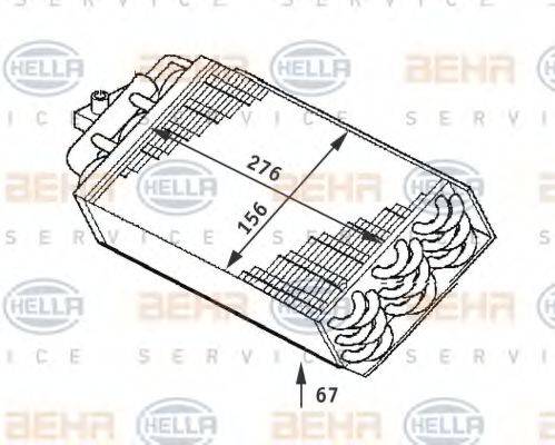 BEHR HELLA SERVICE 8FV351211721 Випарник, кондиціонер