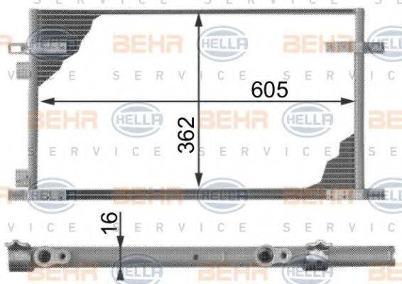 BEHR HELLA SERVICE 8FC351300011 Конденсатор, кондиціонер