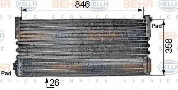 BEHR HELLA SERVICE 8FC351300281 Конденсатор, кондиціонер