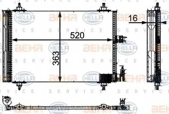 BEHR HELLA SERVICE 8FC351301031 Конденсатор, кондиціонер