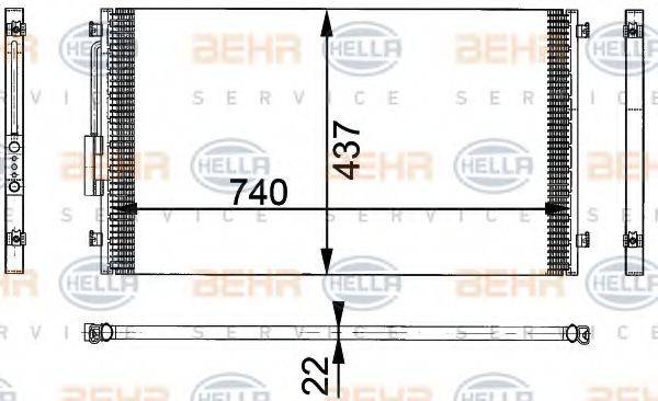 BEHR HELLA SERVICE 8FC351301141 Конденсатор, кондиціонер