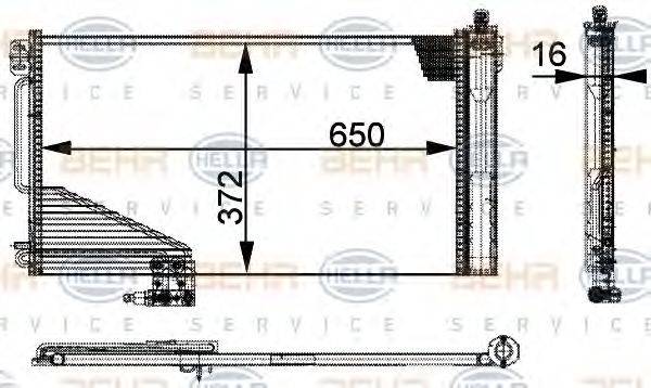 BEHR HELLA SERVICE 8FC351301351 Конденсатор, кондиціонер