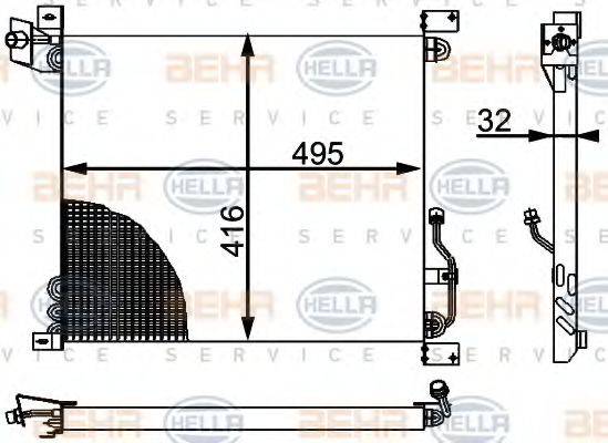 BEHR HELLA SERVICE 8FC351301501 Конденсатор, кондиціонер