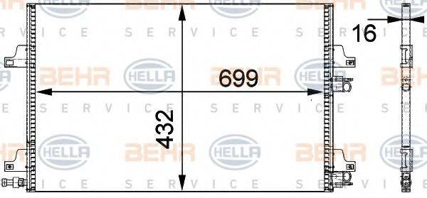 BEHR HELLA SERVICE 8FC351301631 Конденсатор, кондиціонер