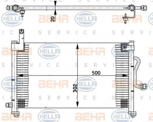 BEHR HELLA SERVICE 8FC351302091 Конденсатор, кондиціонер