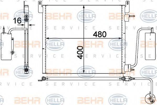 BEHR HELLA SERVICE 8FC351302541 Конденсатор, кондиціонер