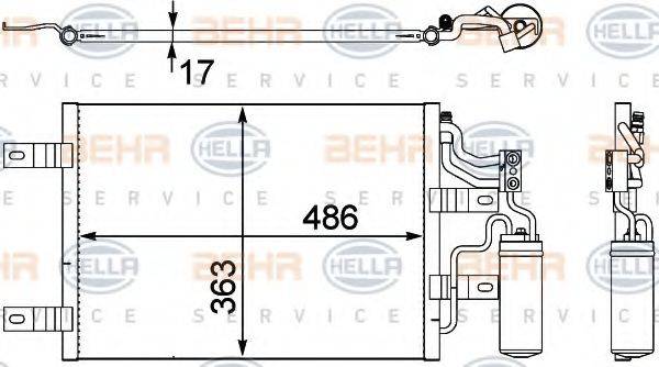 BEHR HELLA SERVICE 8FC351302551 Конденсатор, кондиціонер