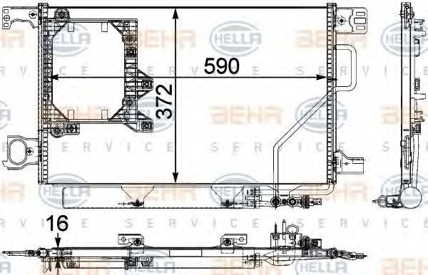 BEHR HELLA SERVICE 8FC351303441 Конденсатор, кондиціонер