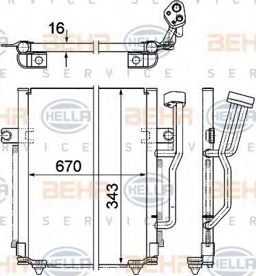 BEHR HELLA SERVICE 8FC351303621 Конденсатор, кондиціонер