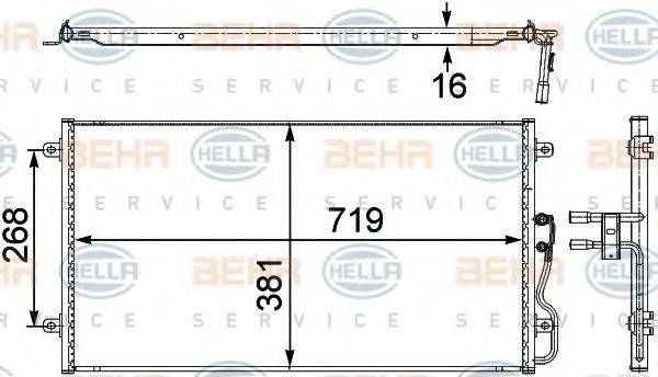 BEHR HELLA SERVICE 8FC351303701 Конденсатор, кондиціонер