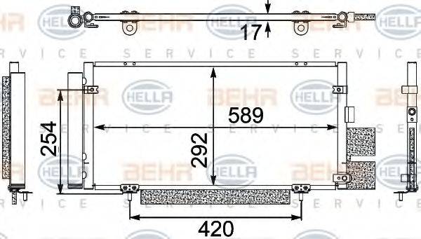 BEHR HELLA SERVICE 8FC351304121 Конденсатор, кондиціонер