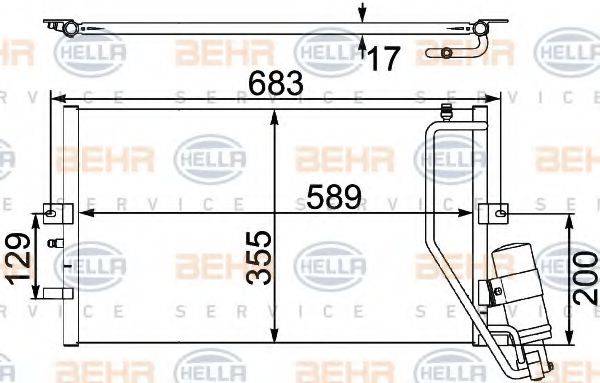 BEHR HELLA SERVICE 8FC351304131 Конденсатор, кондиціонер