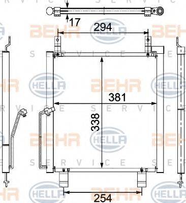 BEHR HELLA SERVICE 8FC351304191 Конденсатор, кондиціонер