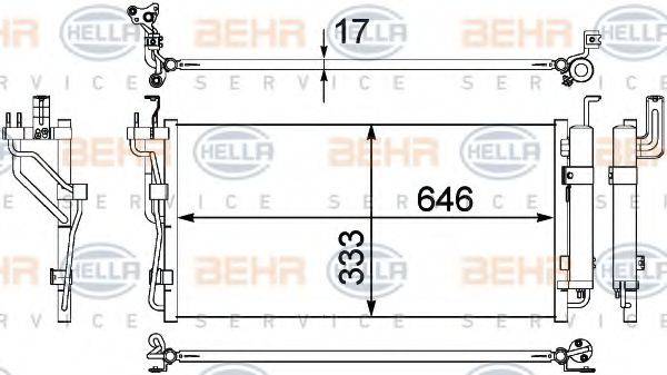 BEHR HELLA SERVICE 8FC351304401 Конденсатор, кондиціонер