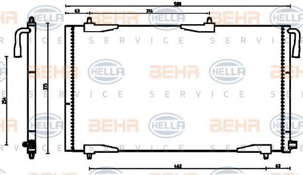 BEHR HELLA SERVICE 8FC351304501 Конденсатор, кондиціонер