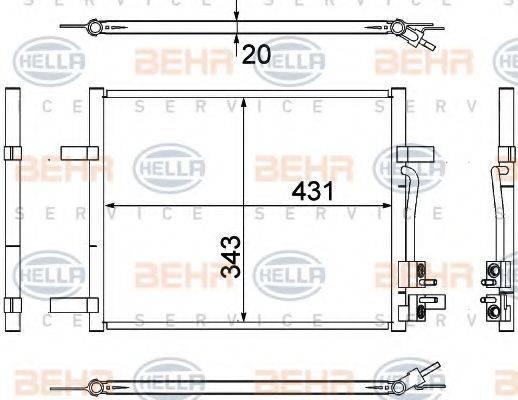 BEHR HELLA SERVICE 8FC351304791 Конденсатор, кондиціонер