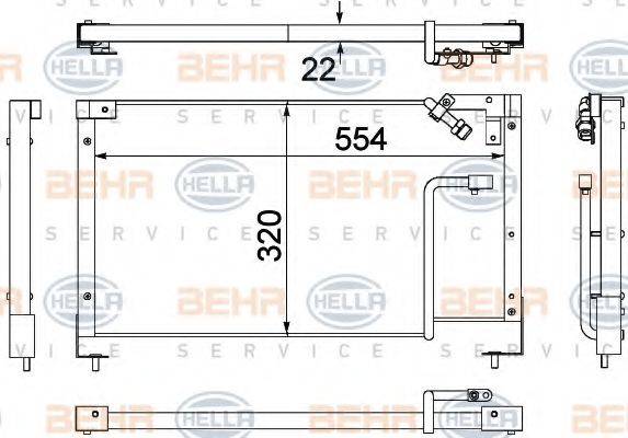 BEHR HELLA SERVICE 8FC351306131 Конденсатор, кондиціонер