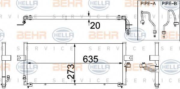 BEHR HELLA SERVICE 8FC351306341 Конденсатор, кондиціонер