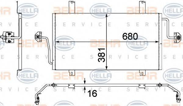 BEHR HELLA SERVICE 8FC351306531 Конденсатор, кондиціонер