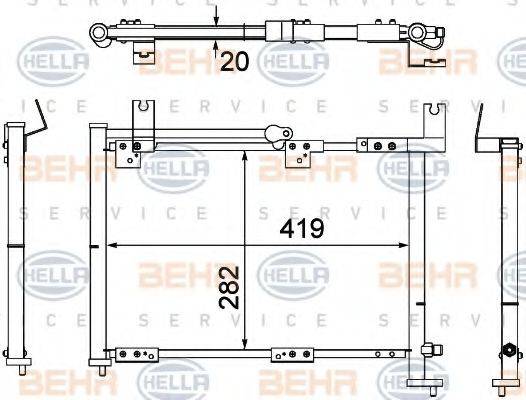 BEHR HELLA SERVICE 8FC351307061 Конденсатор, кондиціонер