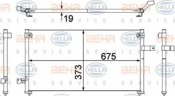 BEHR HELLA SERVICE 8FC351307381 Конденсатор, кондиціонер