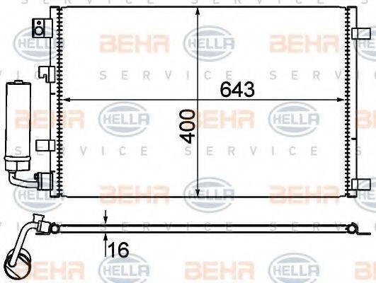 BEHR HELLA SERVICE 8FC351310121 Конденсатор, кондиціонер