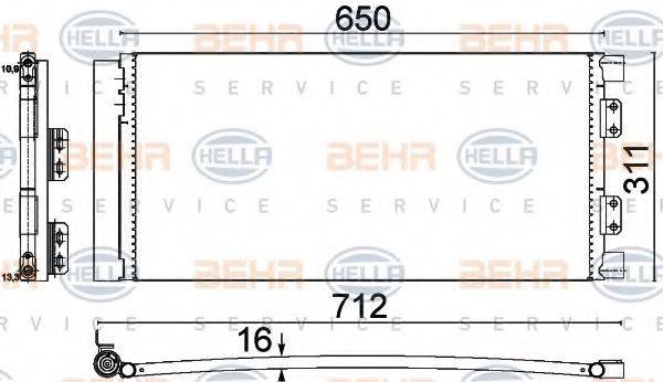 BEHR HELLA SERVICE 8FC351310661 Конденсатор, кондиціонер