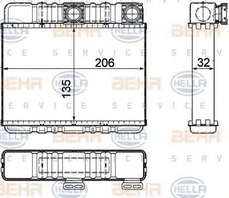 BEHR HELLA SERVICE 8FH351311331 Теплообмінник, опалення салону