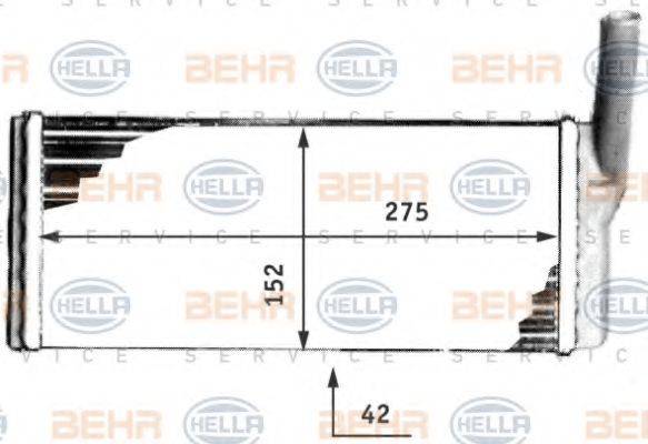 BEHR HELLA SERVICE 8FH351311531 Теплообмінник, опалення салону