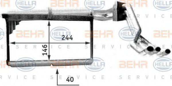 BEHR HELLA SERVICE 8FH351312771 Теплообмінник, опалення салону