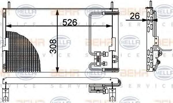 BEHR HELLA SERVICE 8FC351317131 Конденсатор, кондиціонер