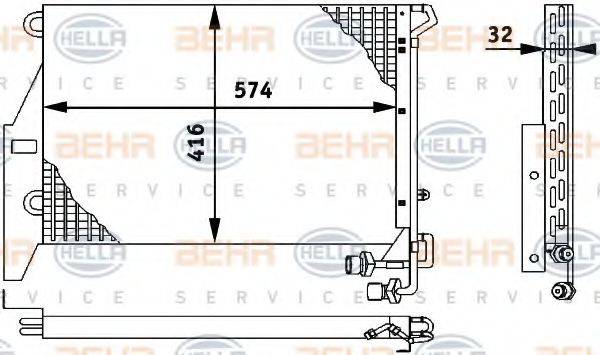 BEHR HELLA SERVICE 8FC351317201 Конденсатор, кондиціонер