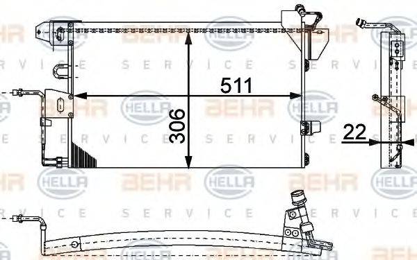 BEHR HELLA SERVICE 8FC351317311 Конденсатор, кондиціонер