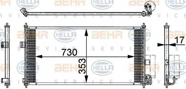 BEHR HELLA SERVICE 8FC351317751 Конденсатор, кондиціонер