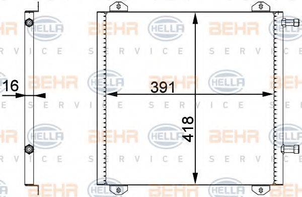 BEHR HELLA SERVICE 8FC351317771 Конденсатор, кондиціонер