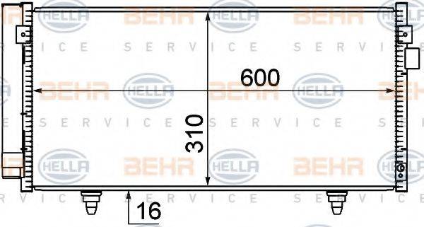 BEHR HELLA SERVICE 8FC351319221 Конденсатор, кондиціонер