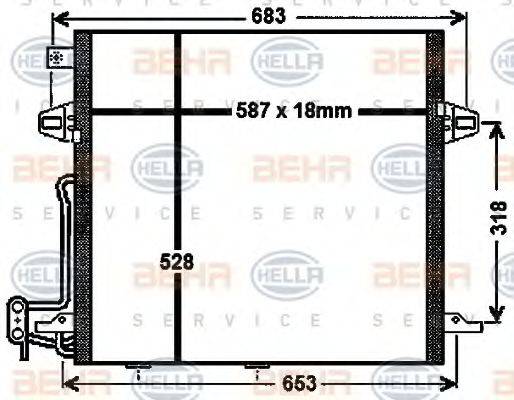 BEHR HELLA SERVICE 8FC351330611 Конденсатор, кондиціонер